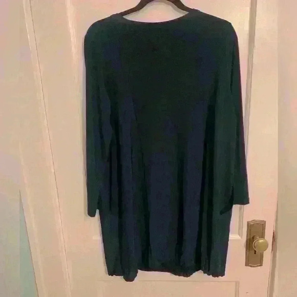 Sun Kim Jersey Knit Bubble Hem London Tunic Dress in Teal, Women’s Size Large - Picture 5 of 8